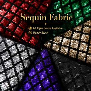 Multicolor Diamond Sequin Embroidered Fabric