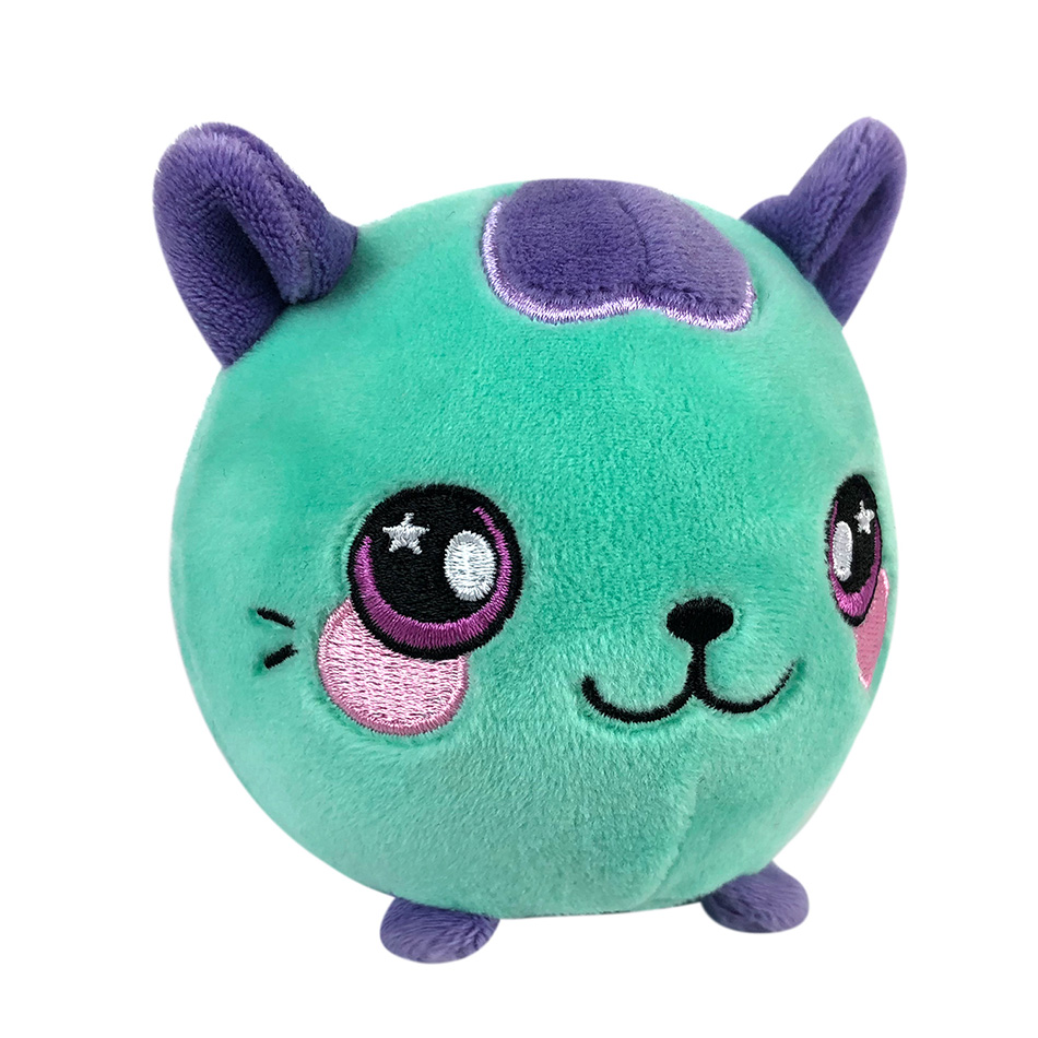 Custom Squeezamals Teal Cat Plush Toy