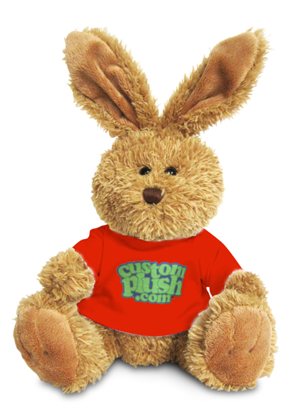 Custom Red T-Shirt Plush Bunny Rabbit with Logo