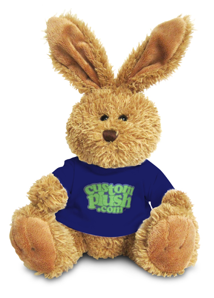 Navy Blue Logo Shirt Plush Rabbit Mascot