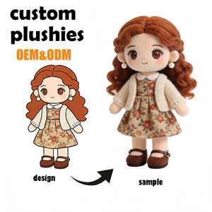 Custom Soft Stuffed Country Style Girl Amusement Park Merchandise Cotton Doll