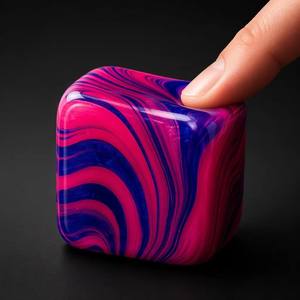 Gel-Filled Marble Pattern Cube Squishy Toy